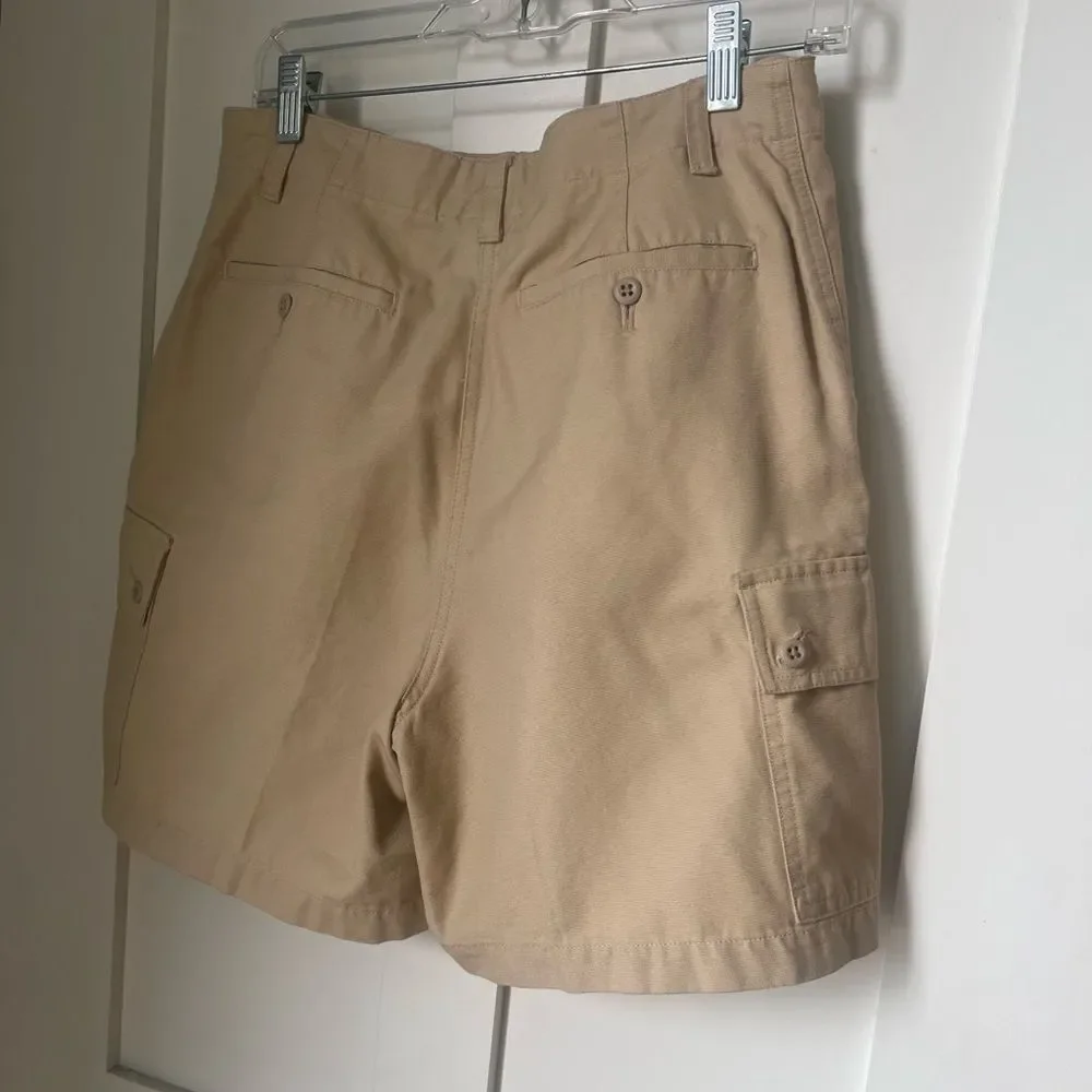 Lauren Ralph Lauren Tan 100% Cotton Flat High Waist Preppy Cargo Resort Shorts 8